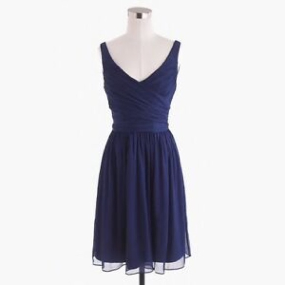Jcrew Heidi dress in silk chiffon Navy